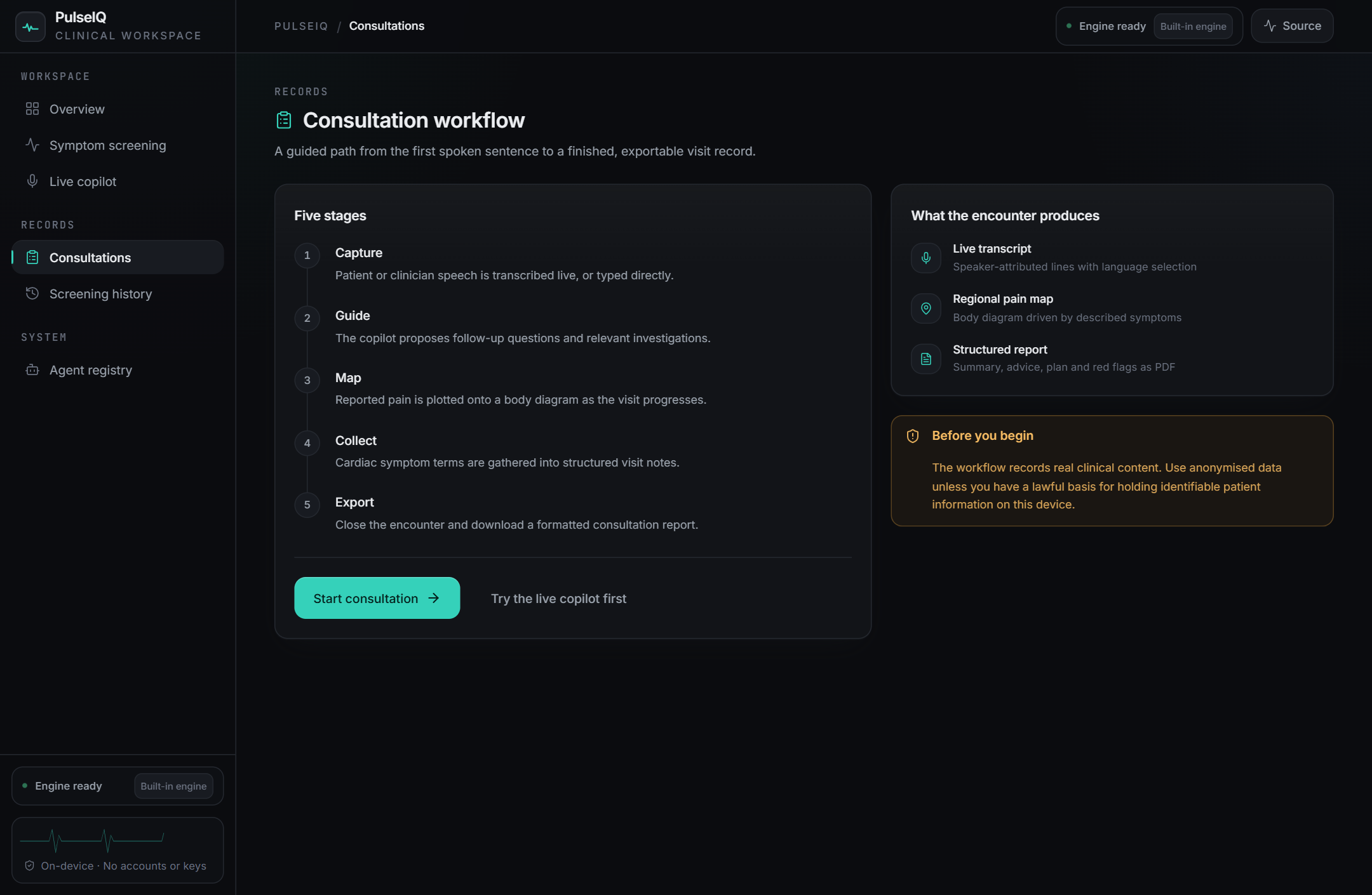 Consultation workflow stages
